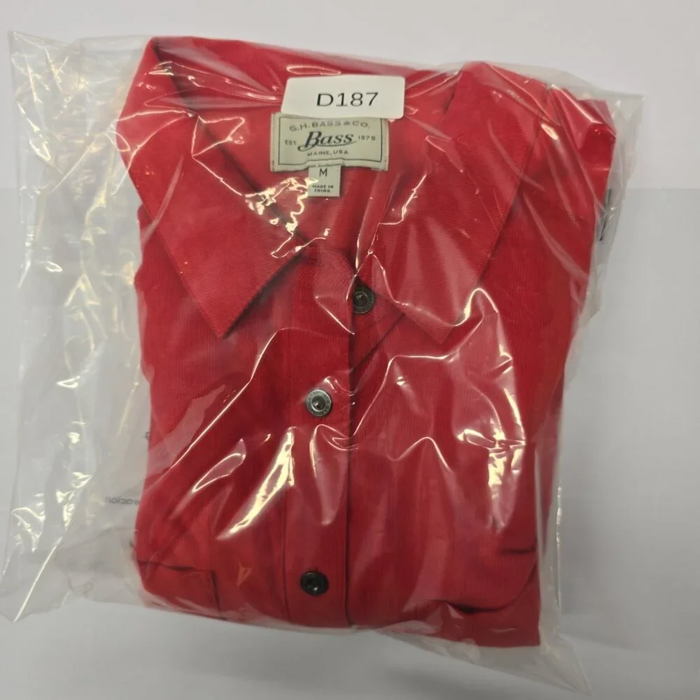 NWT G.H. Bass & Co. Red Corduroy Button-Up Shirt Dress - Medium - Picture 11 of 11